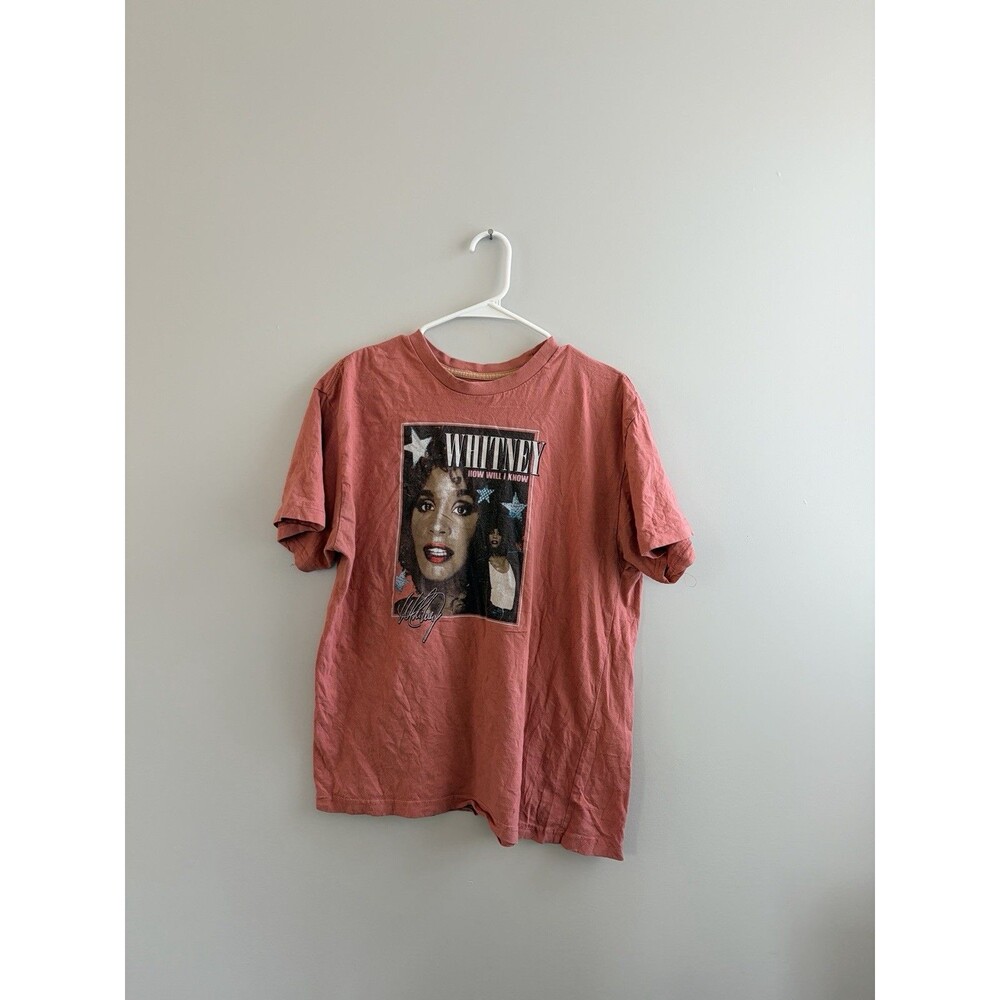 Whitney Houston T-Shirt, Dusty Pink, music tee, casual, outdoors
